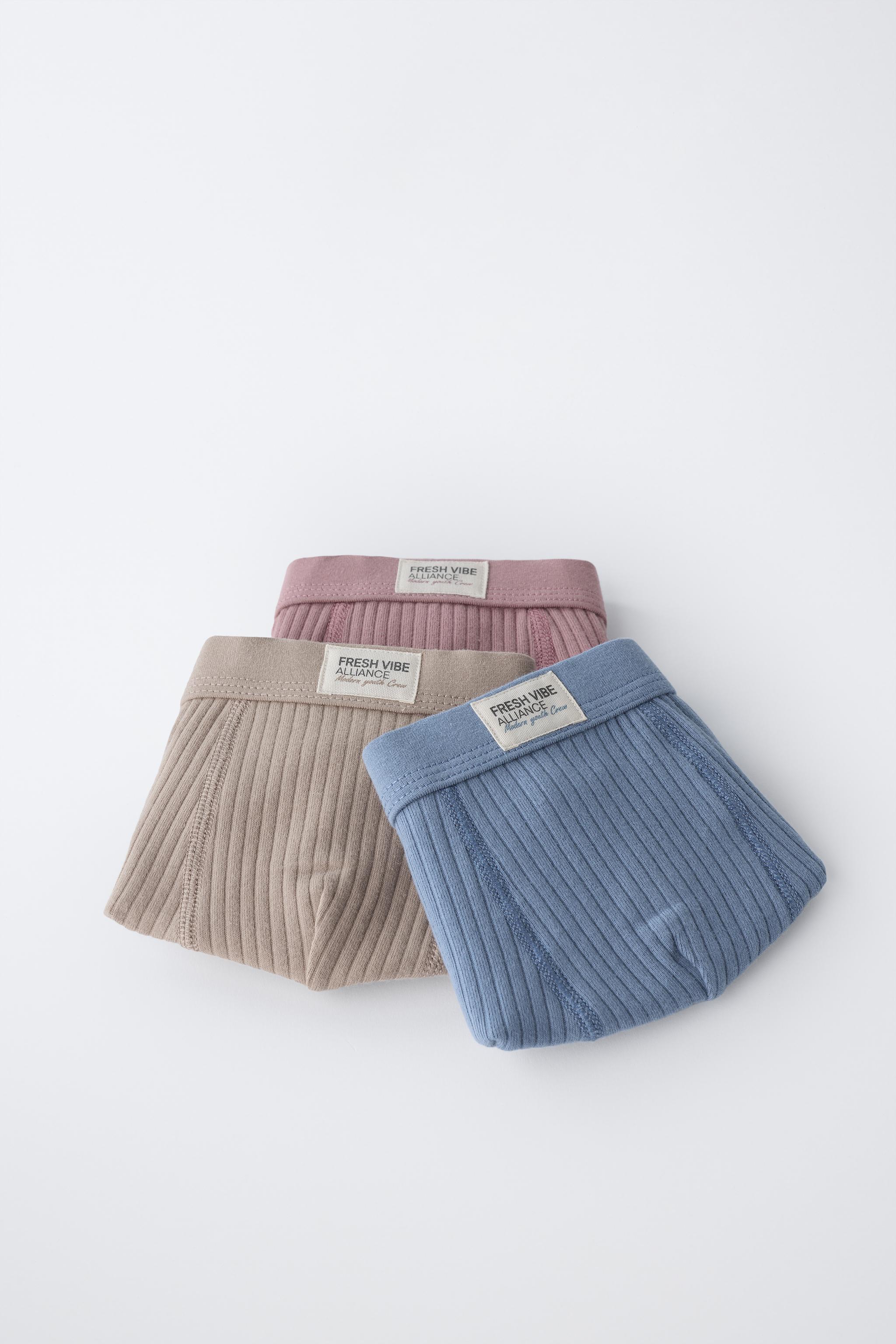 2-6 ANS/ LOT DE TROIS BOXERS CÔTELÉS ÉTIQUETTE